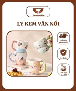 Cốc Ly Kem Vân Nổi Cute Hình Hoa