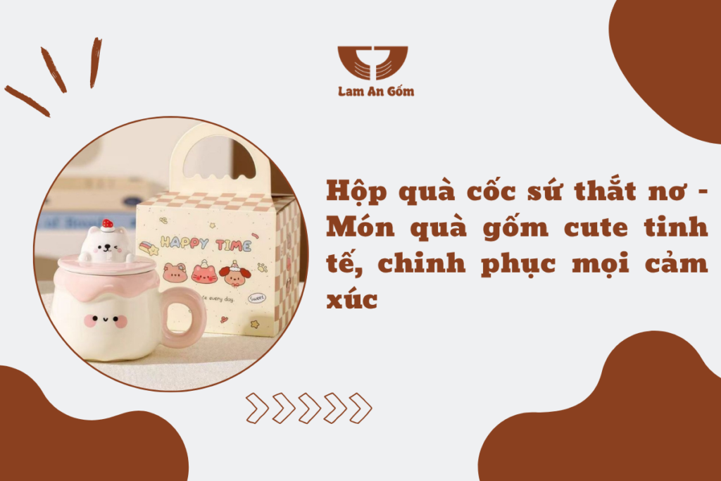 hộp quà cốc sứ thắt nơ